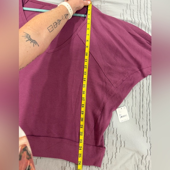 NWT Free People Santa Clara Mulberry Thermal Top XS - Picture 10 of 10